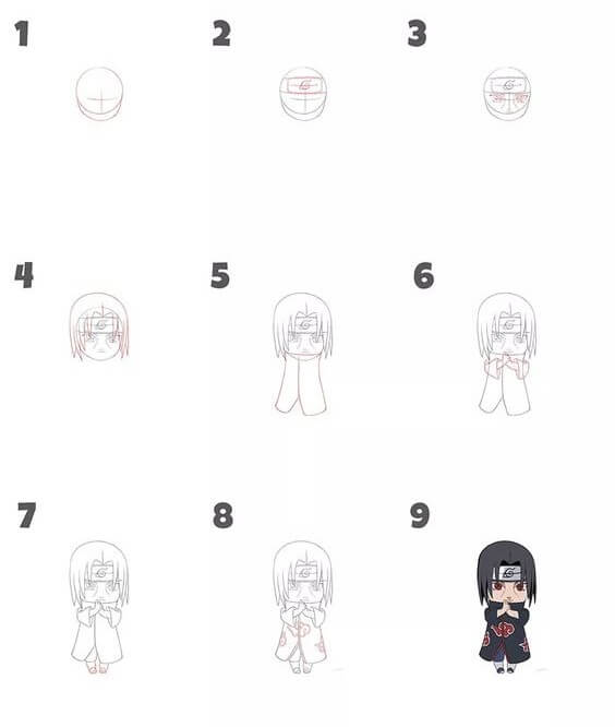 Jak Narysować Itachi chibi