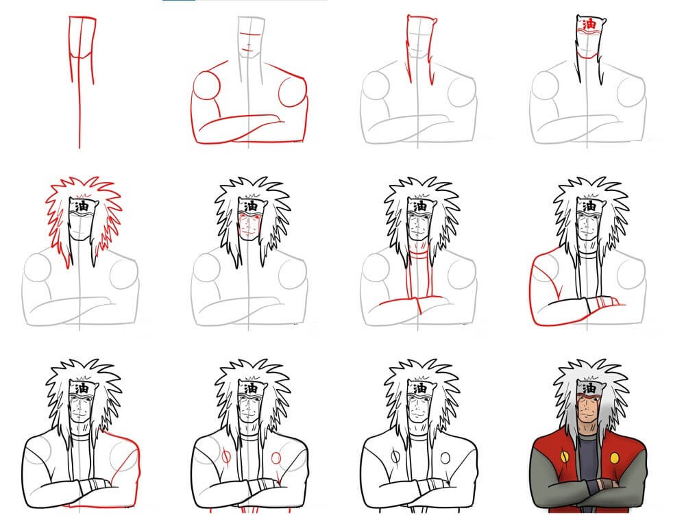 Jak Narysować Jiraiya anime