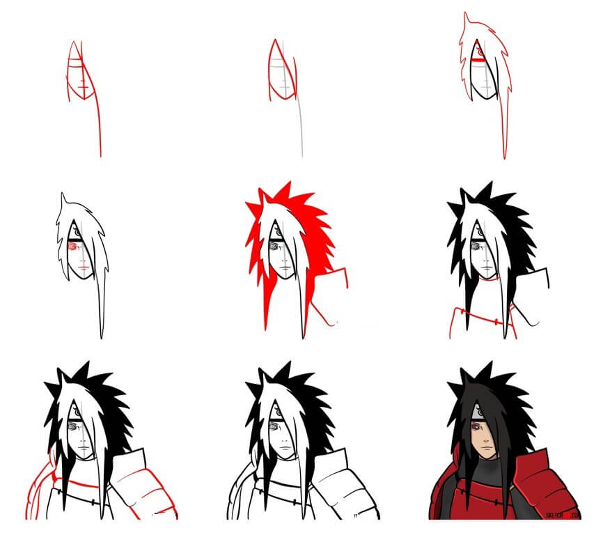 Jak Narysować Madara z Naruto
