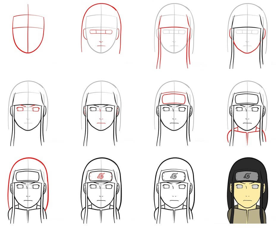 Jak Narysować Neji z Naruto