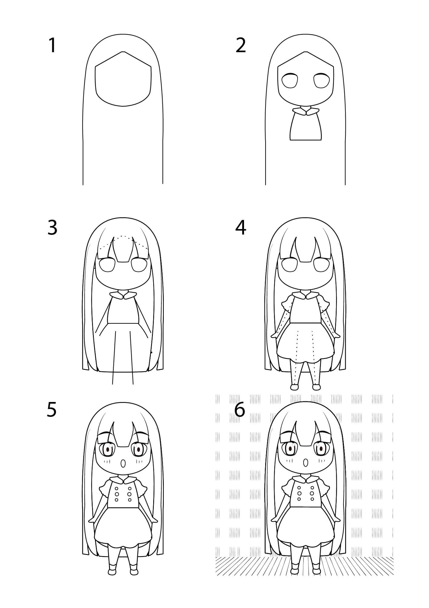 Jak Narysować Piękna dziewczynka chibi