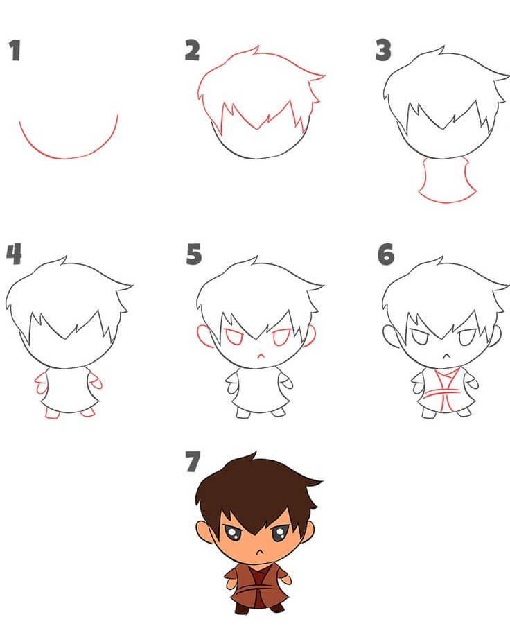 Jak Narysować Piękny chłopiec chibi
