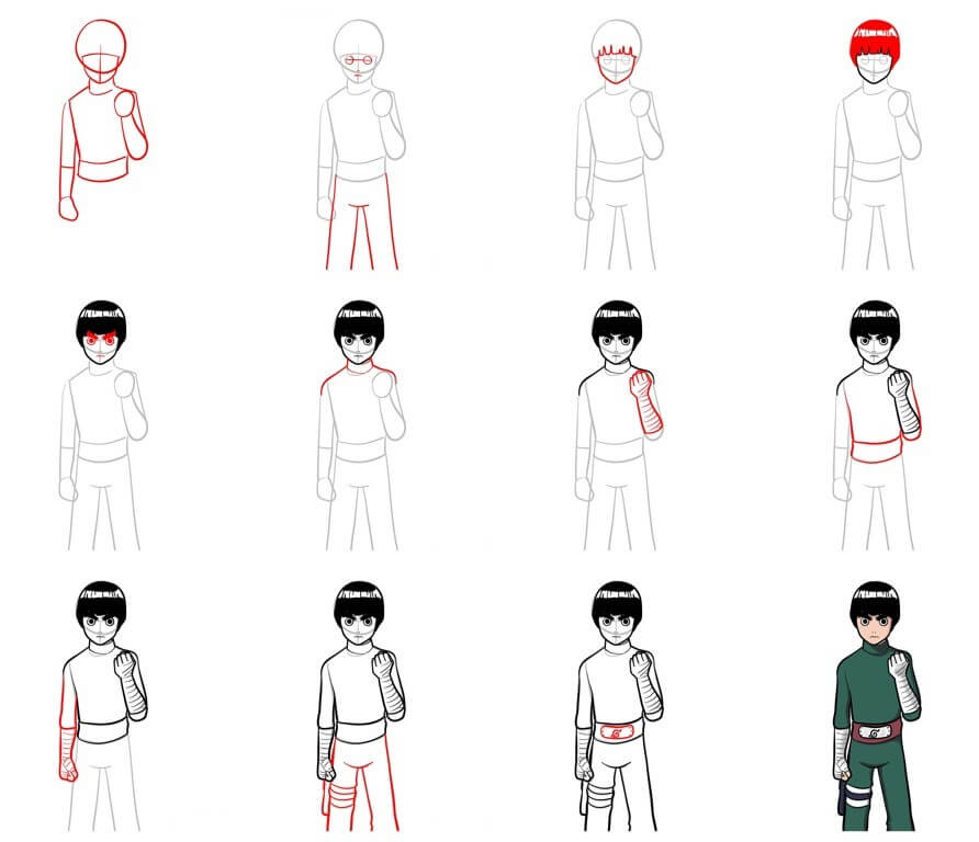 Jak Narysować Rock Lee z Naruto