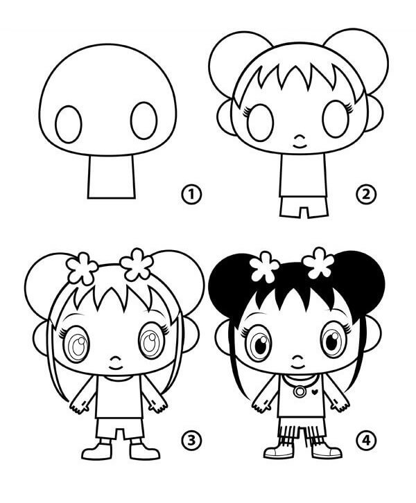 Jak Narysować Śliczna dziewczynka chibi