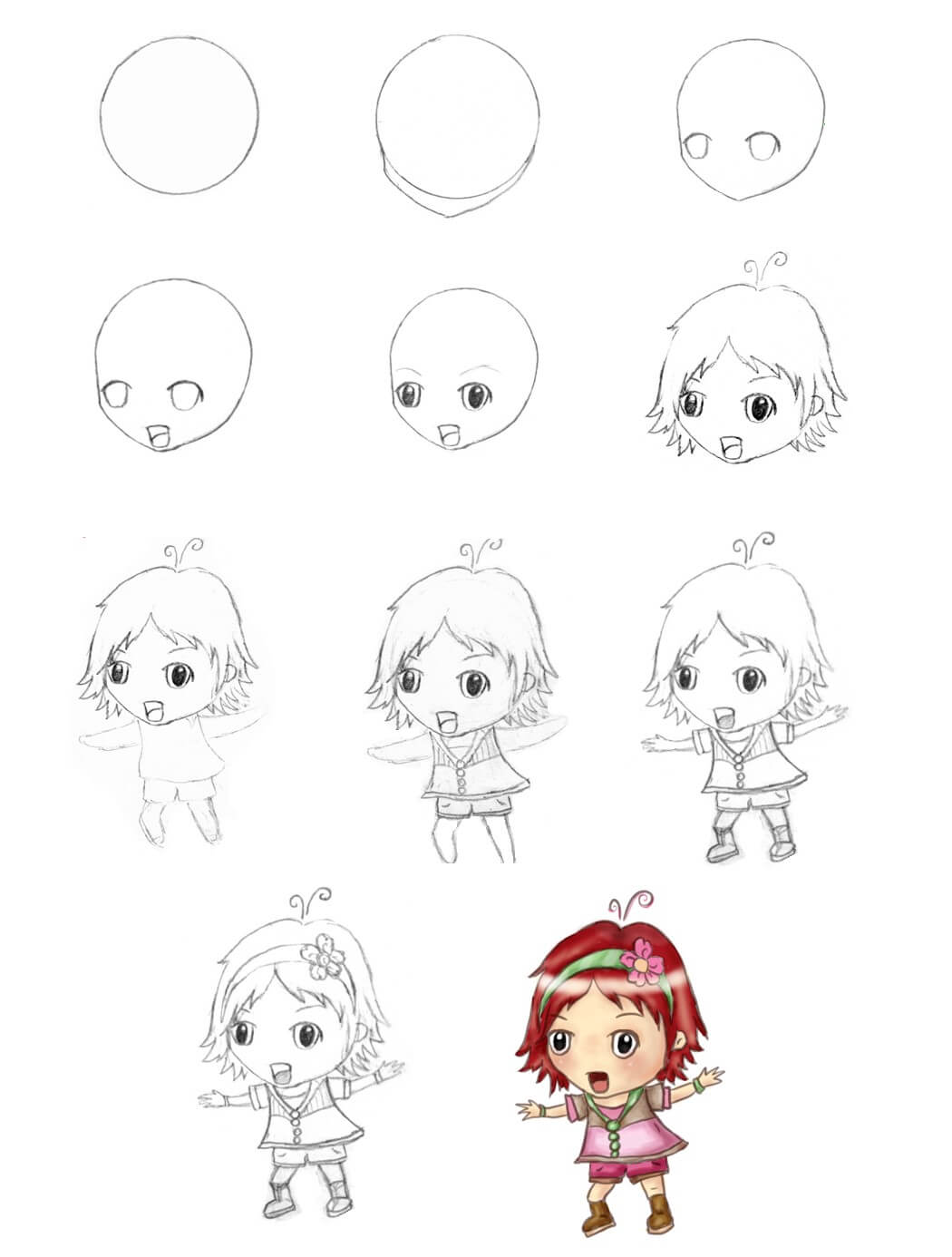 Jak Narysować Stylowa dziewczynka chibi