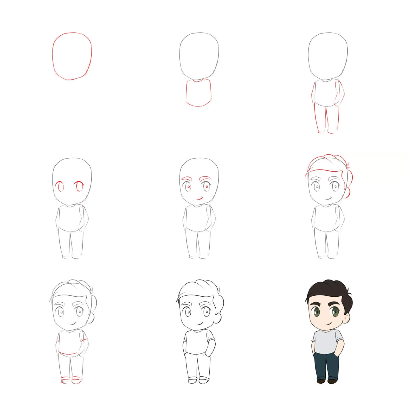 Jak Narysować Stylowy chłopiec chibi