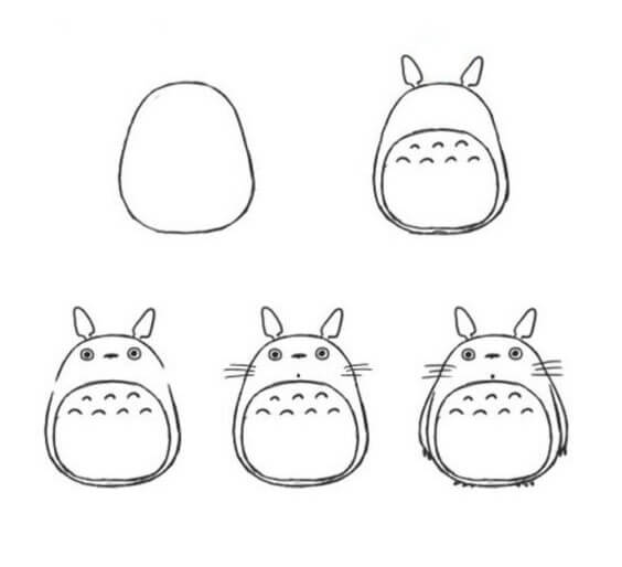 Jak Narysować Totoro z parasolem