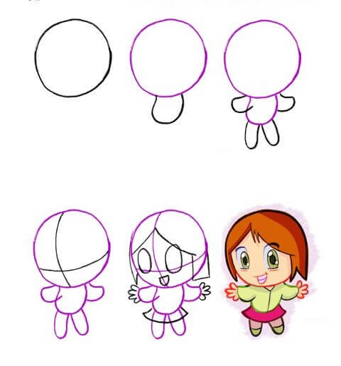 Jak Narysować Urocza buzia chibi