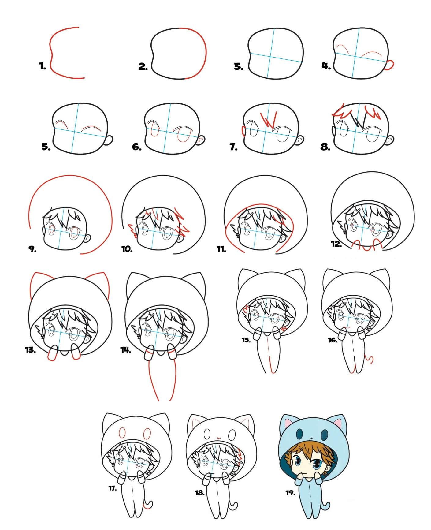 Jak Narysować Urocza dziewczynka chibi