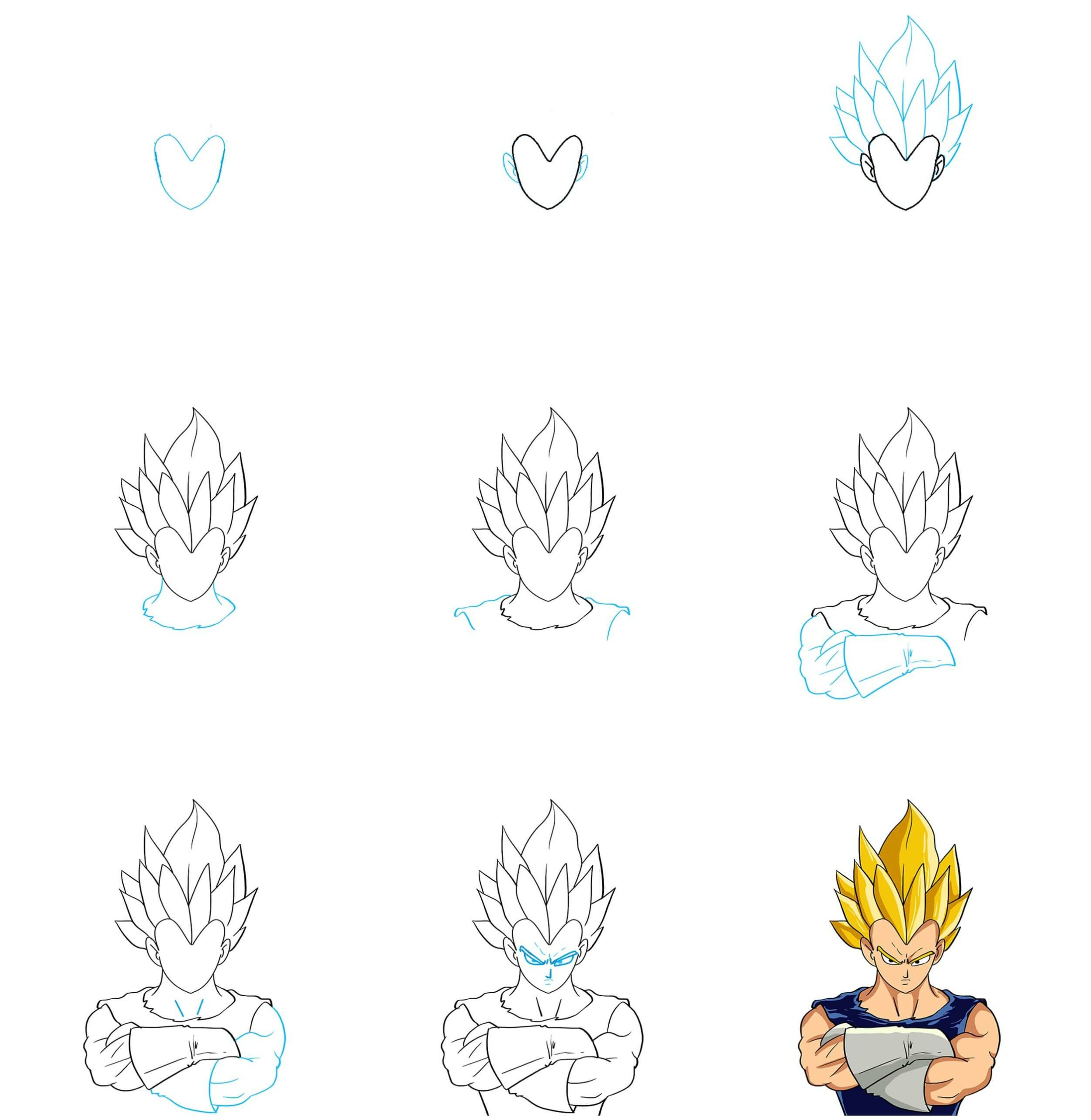 Jak Narysować Vegeta pełna moc