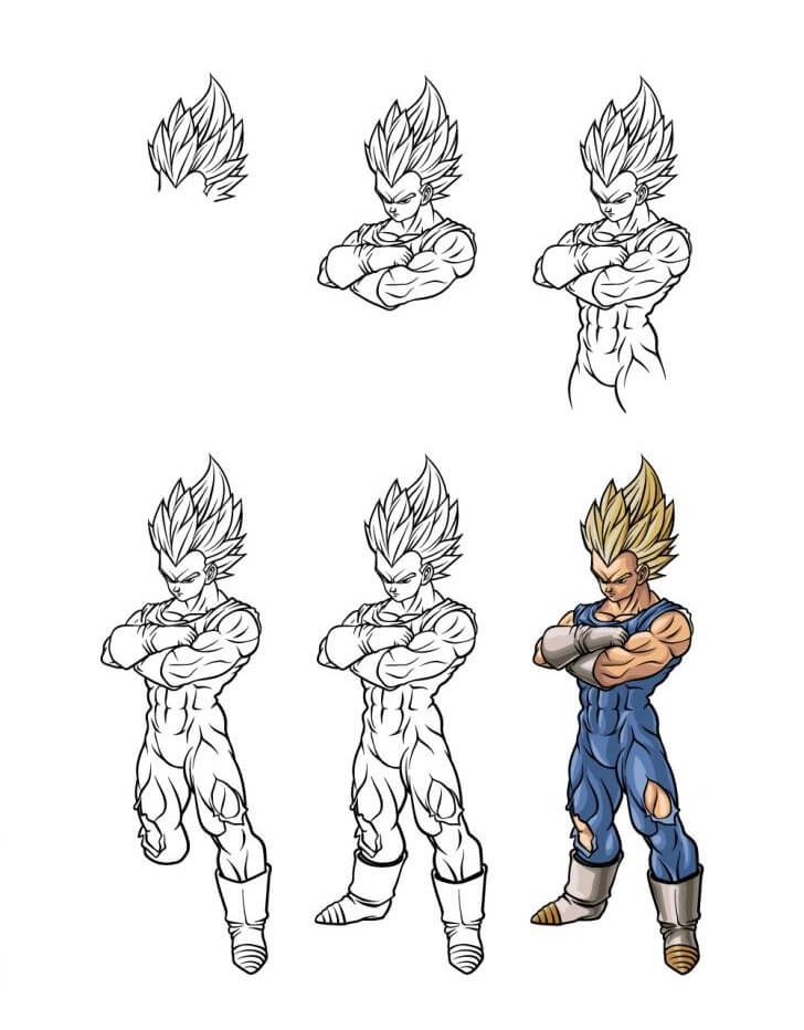 Jak Narysować Vegeta Saiyan