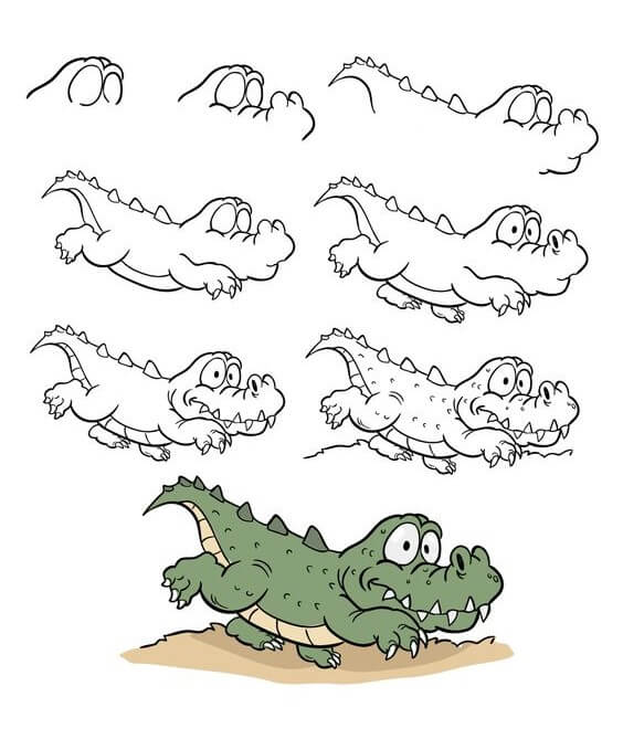 Jak Narysować Aligator mały
