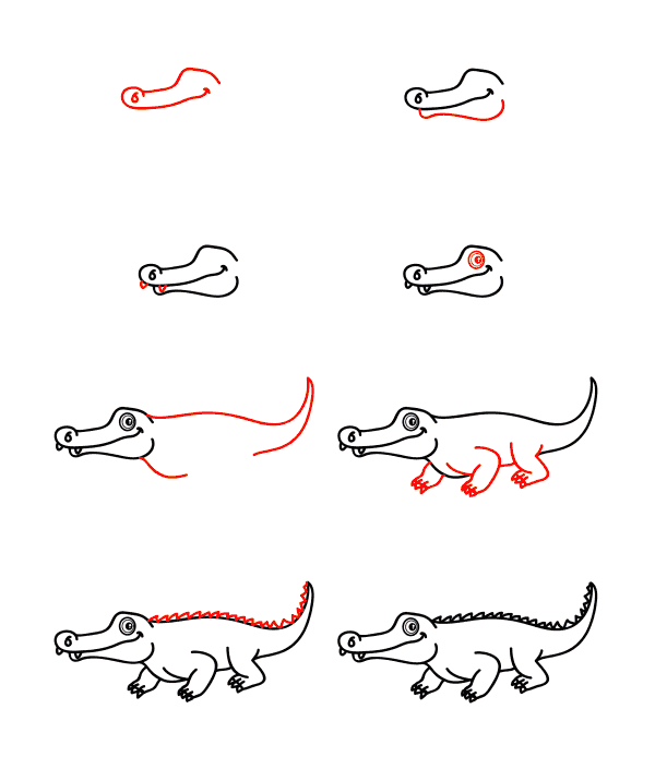 Jak Narysować Aligator na mokradłach