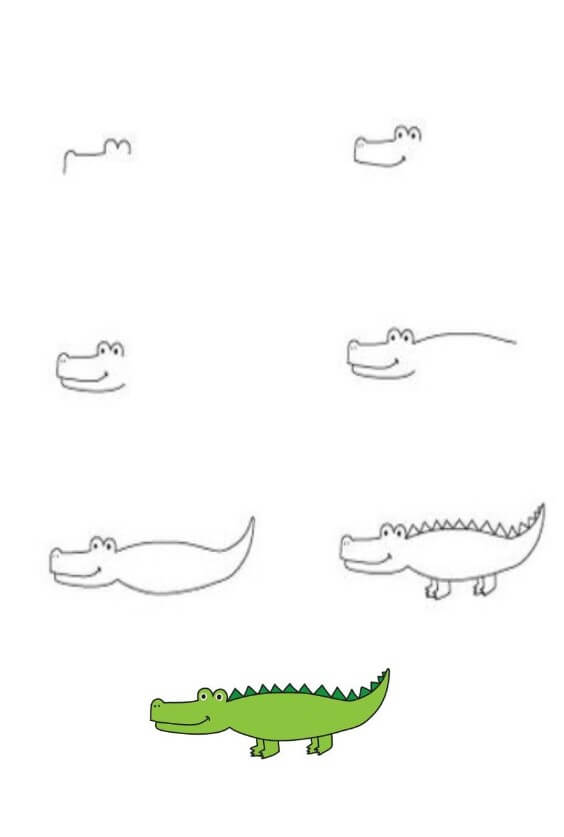 Jak Narysować Aligator pływający