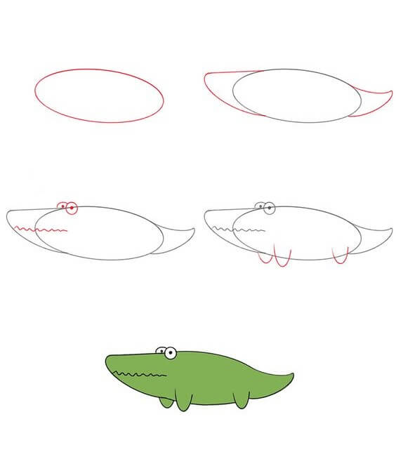 Jak Narysować Aligator potężny