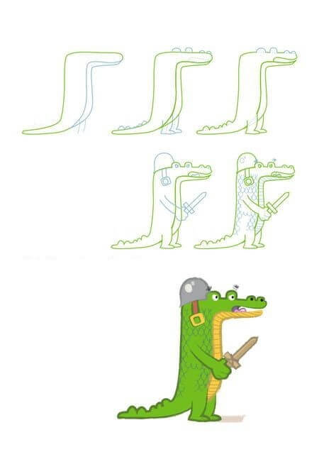 Jak Narysować Aligator w cieniu drzew