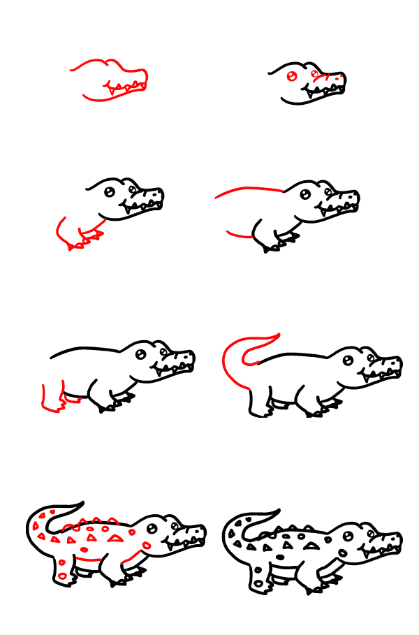 Jak Narysować Aligator w dżungli