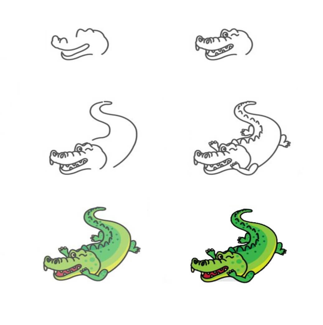 Jak Narysować Aligator w tropikach