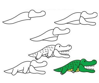Jak Narysować Aligator w tropikalnej scenerii