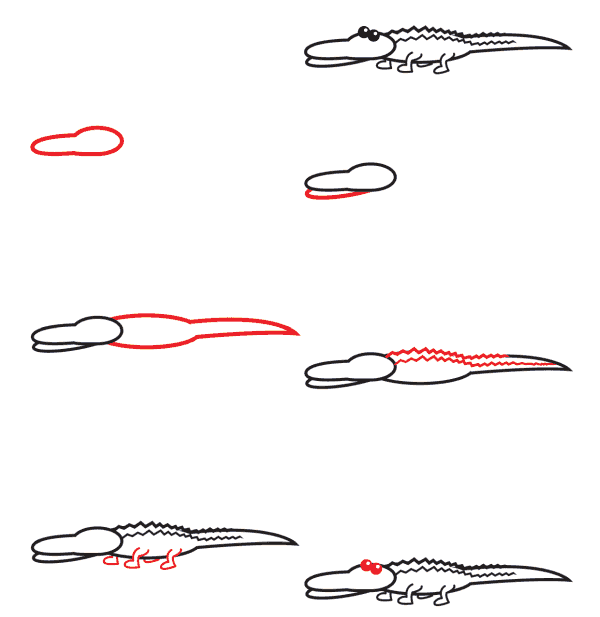 Jak Narysować Aligator w wodzie