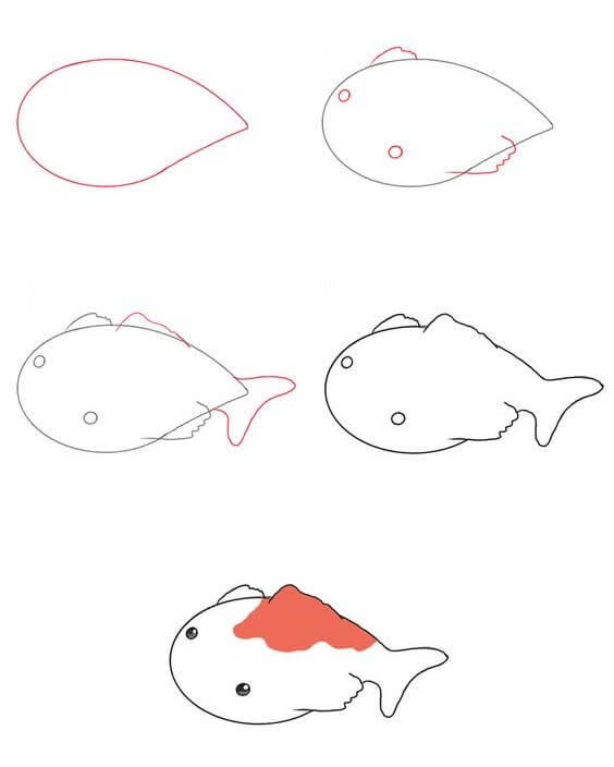 Jak Narysować Karp koi mały