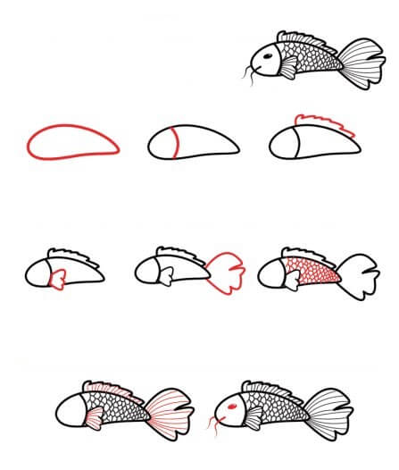 Jak Narysować Karp koi ozdobny