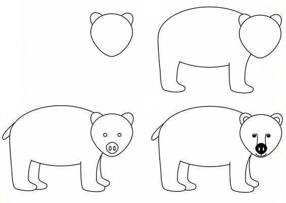 Jak Narysować Niedźwiedź polarny stojący