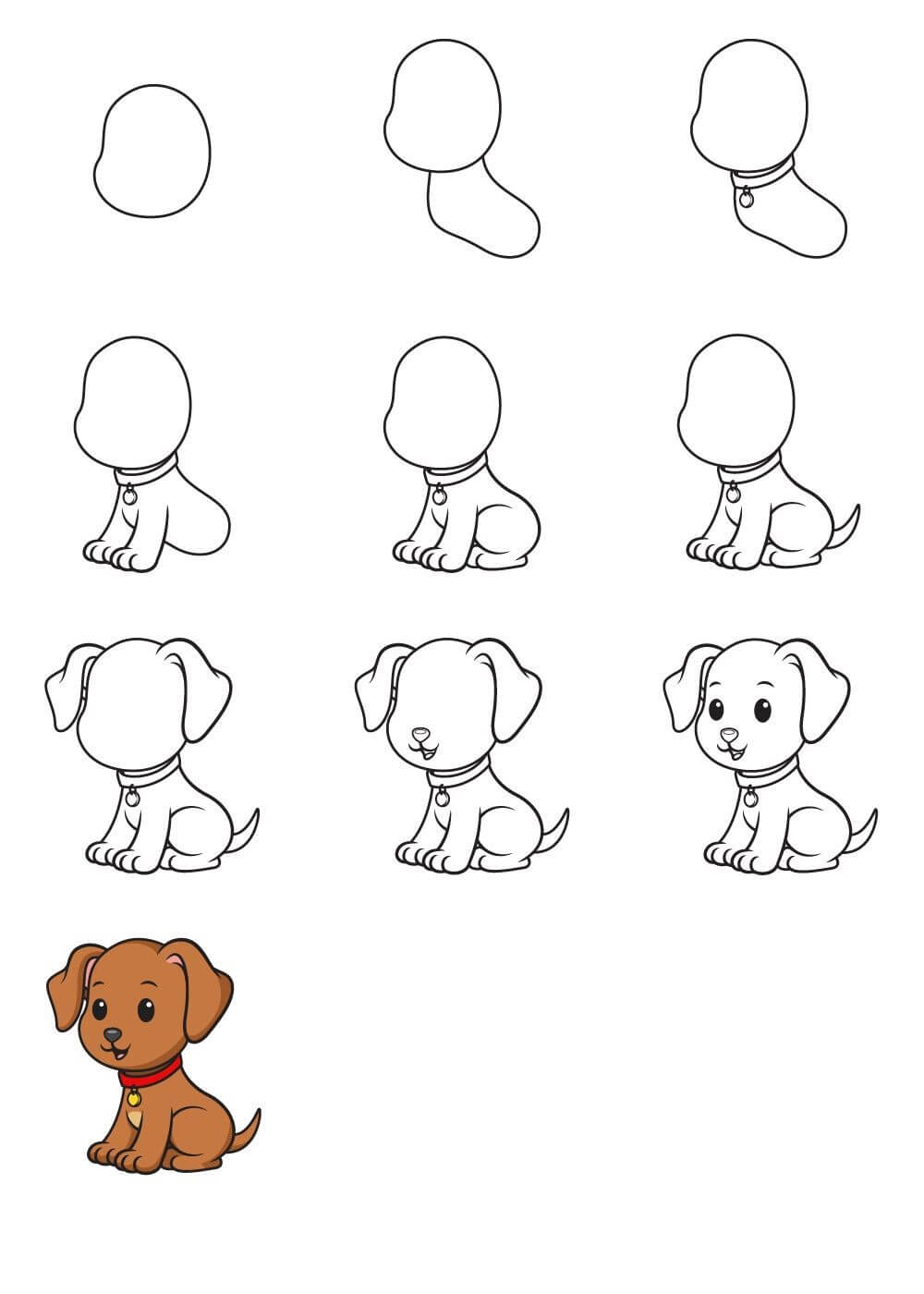 Jak Narysować Szczeniak wśród liści