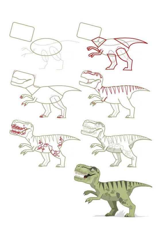 Jak Narysować T-Rex czujny