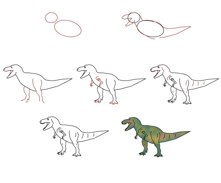 Jak Narysować T-Rex dorosły