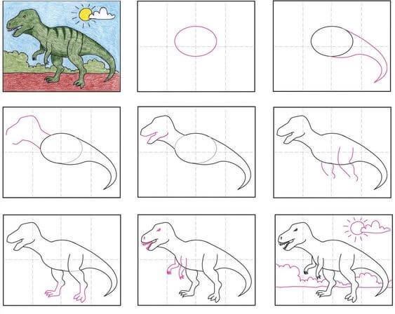 Jak Narysować T-Rex jako drapieżnik