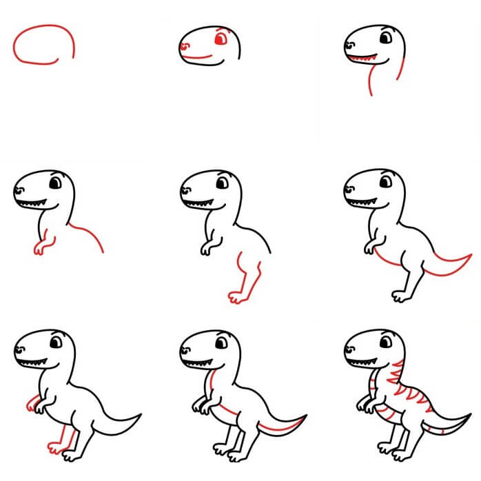Jak Narysować T-Rex młody