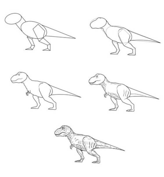 Jak Narysować T-Rex na polowaniu