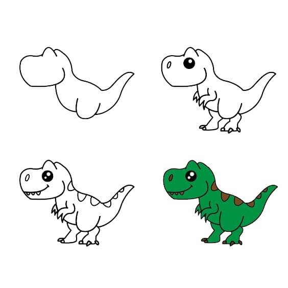 Jak Narysować T-Rex na tle gór