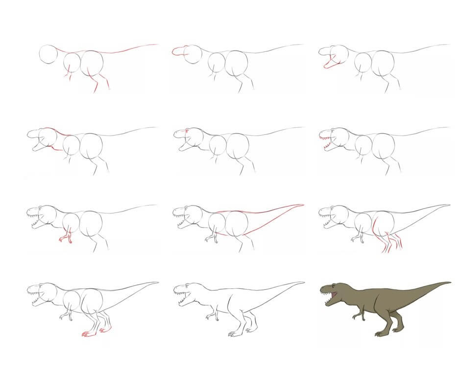 Jak Narysować T-Rex na wzgórzu