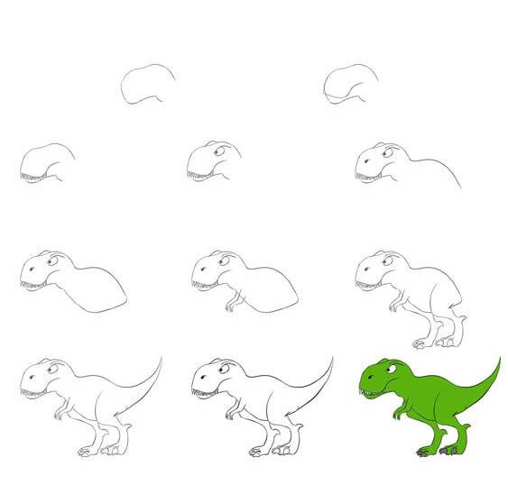 Jak Narysować T-Rex o zmierzchu