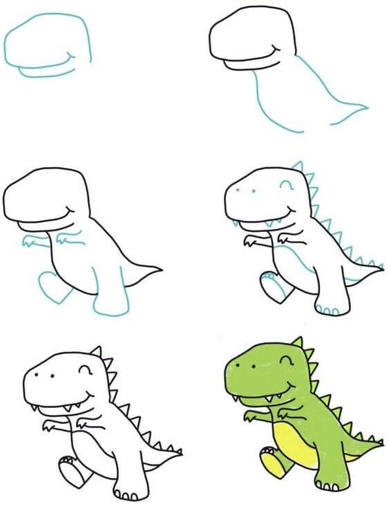 Jak Narysować T-Rex ryczący