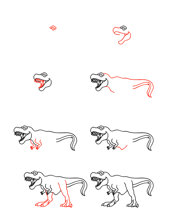 Jak Narysować T-Rex w dżungli