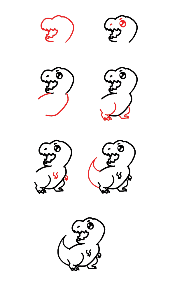 Jak Narysować T-Rex w lesie