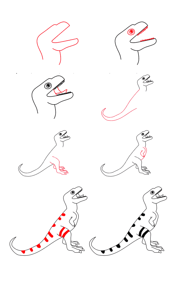 Jak Narysować T-Rex w prehistorii