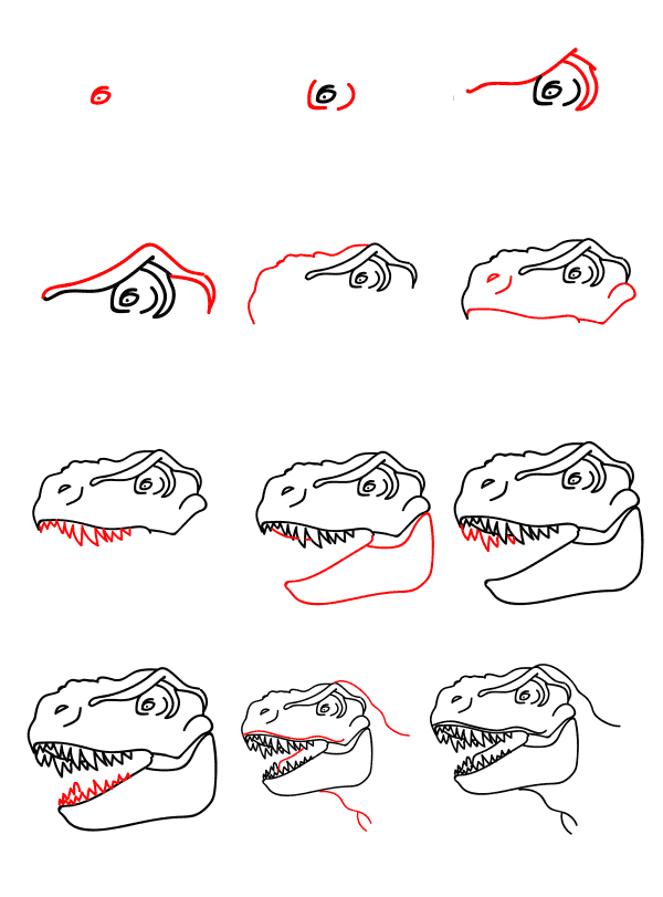 Jak Narysować T-Rex wśród skał