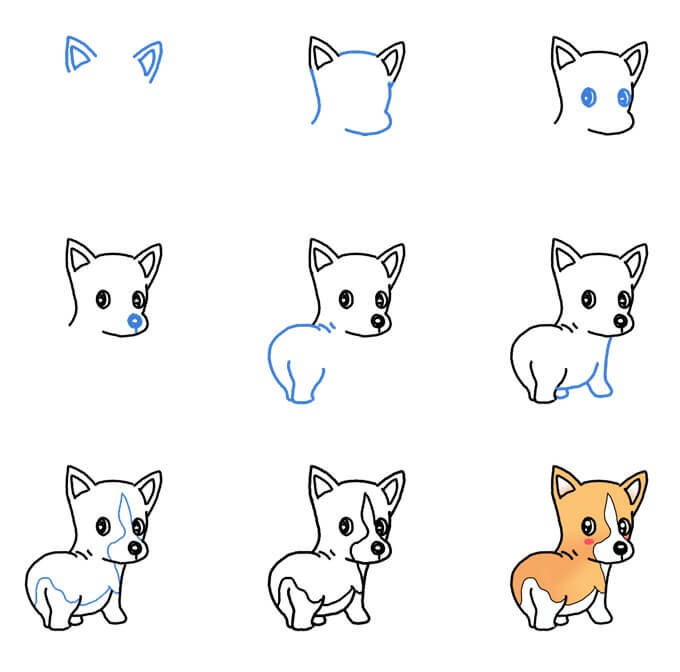 Jak Narysować Czuły corgi