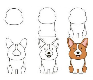 Jak Narysować Energiczny corgi
