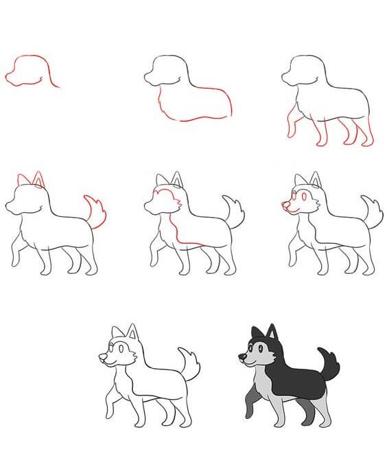 Jak Narysować Husky na polanie