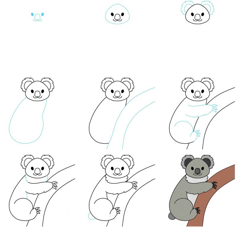 Jak Narysować Koala na drzewie