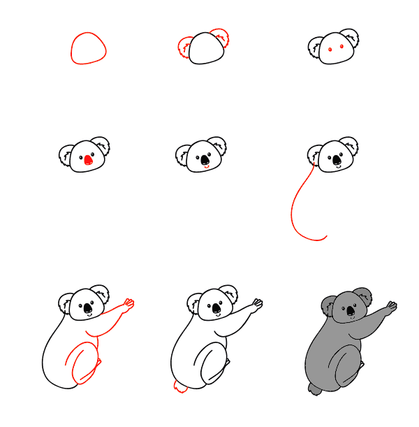 Jak Narysować Koala na konarze