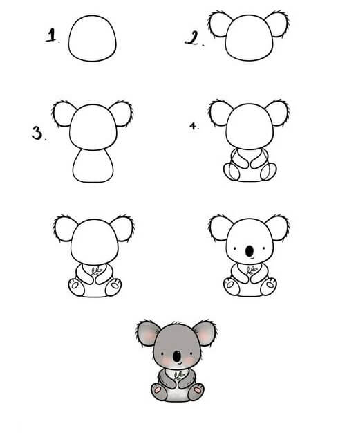 Jak Narysować Koala odpoczywający