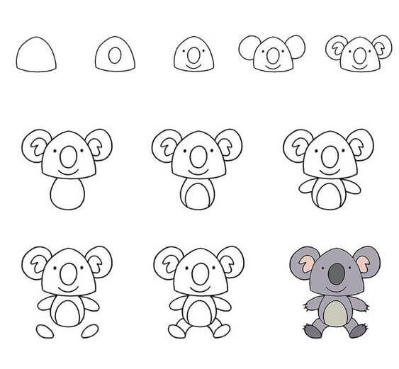 Jak Narysować Koala podczas odpoczynku