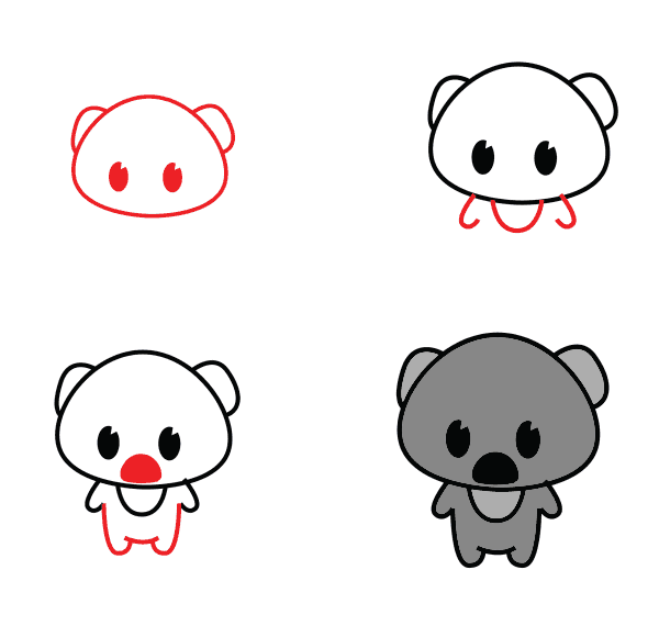 Jak Narysować Koala przy drzewie
