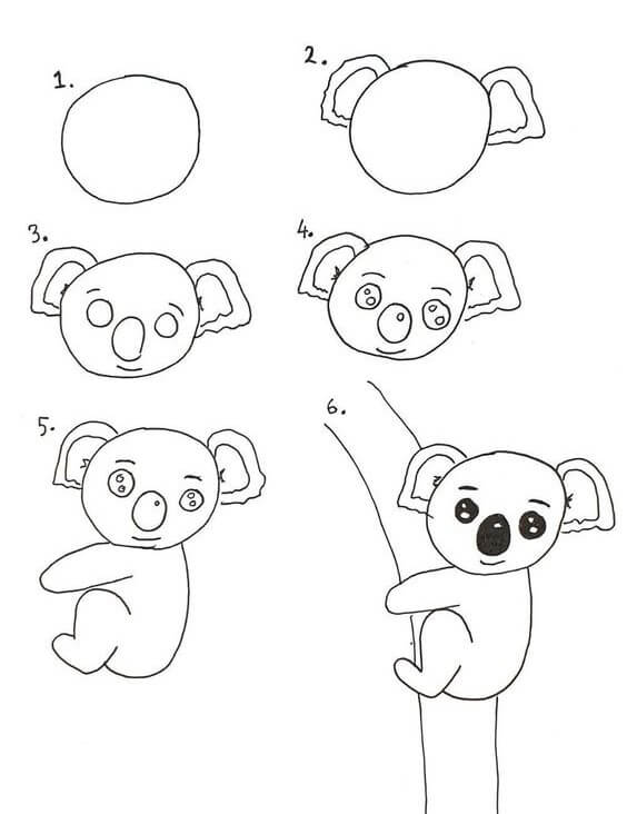 Jak Narysować Koala siedzący